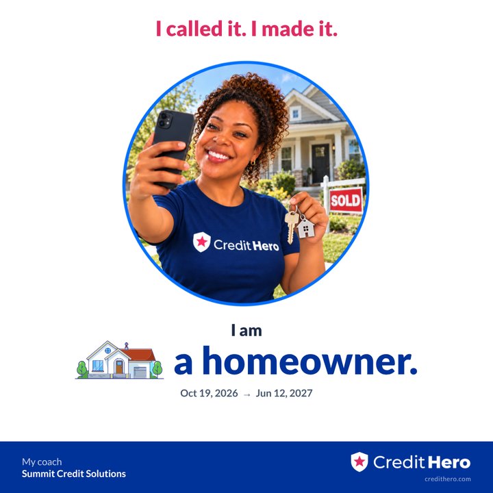After card: I called it. I made it. I am a homeowner.
